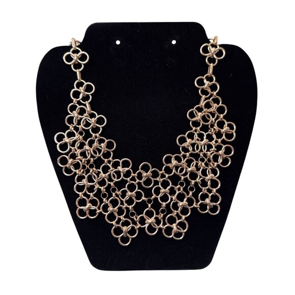 NWOT Banana Republic Multi Circle Statement Necklace Gold Tone Adjustable - Picture 12 of 12